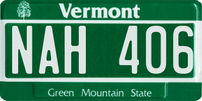 VT license plate NAH406