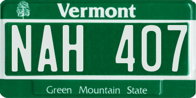 VT license plate NAH407