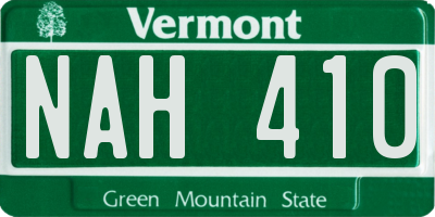 VT license plate NAH410