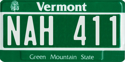 VT license plate NAH411