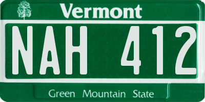 VT license plate NAH412