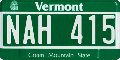 VT license plate NAH415