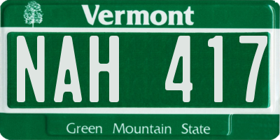 VT license plate NAH417