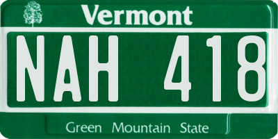VT license plate NAH418