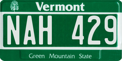 VT license plate NAH429