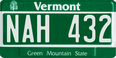 VT license plate NAH432