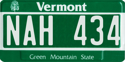 VT license plate NAH434