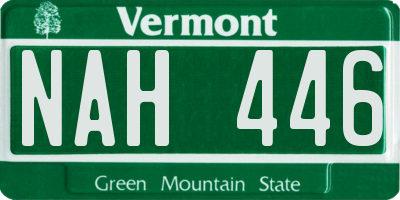 VT license plate NAH446
