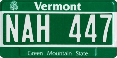 VT license plate NAH447