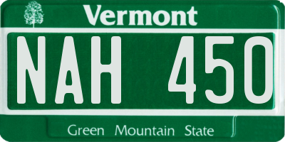 VT license plate NAH450