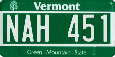 VT license plate NAH451