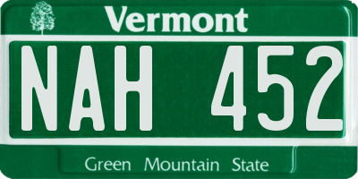 VT license plate NAH452
