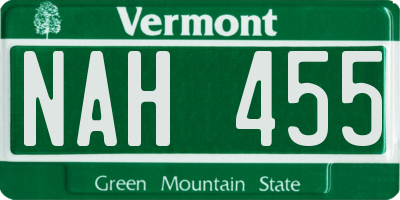 VT license plate NAH455