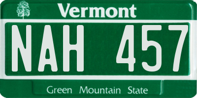 VT license plate NAH457