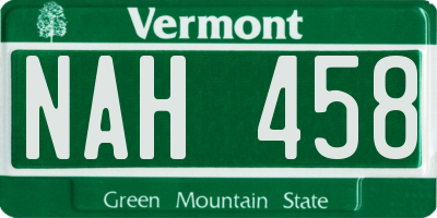 VT license plate NAH458