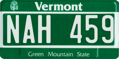 VT license plate NAH459