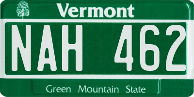 VT license plate NAH462