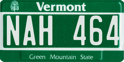 VT license plate NAH464