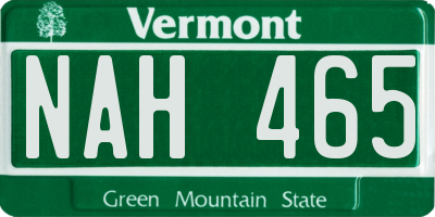 VT license plate NAH465