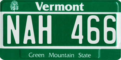 VT license plate NAH466
