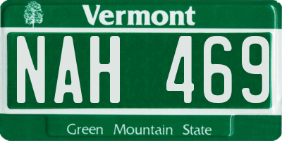 VT license plate NAH469