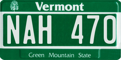 VT license plate NAH470