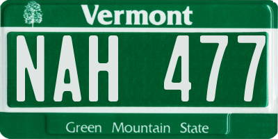 VT license plate NAH477