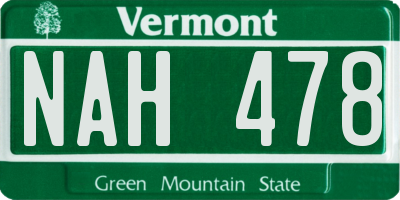 VT license plate NAH478
