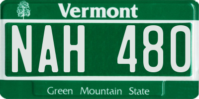 VT license plate NAH480