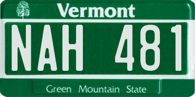 VT license plate NAH481