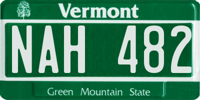 VT license plate NAH482