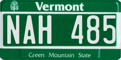 VT license plate NAH485