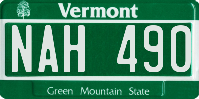 VT license plate NAH490