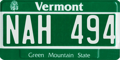 VT license plate NAH494