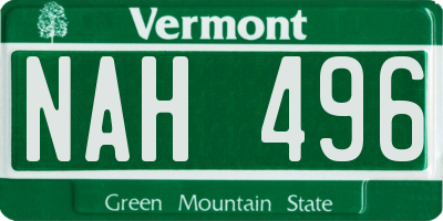 VT license plate NAH496