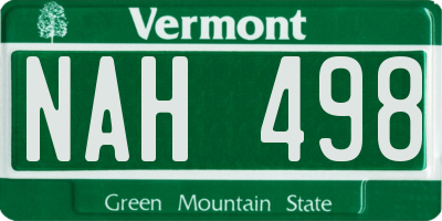 VT license plate NAH498
