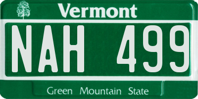 VT license plate NAH499