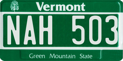 VT license plate NAH503