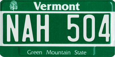 VT license plate NAH504