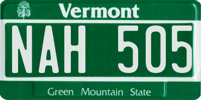 VT license plate NAH505
