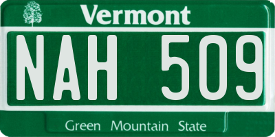 VT license plate NAH509