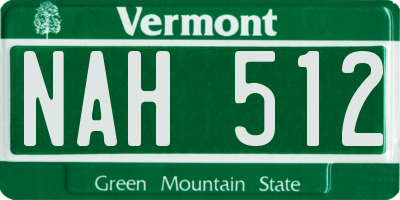 VT license plate NAH512