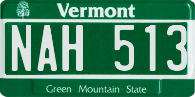 VT license plate NAH513