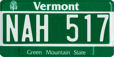 VT license plate NAH517