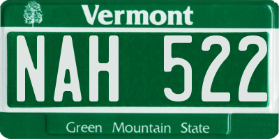 VT license plate NAH522