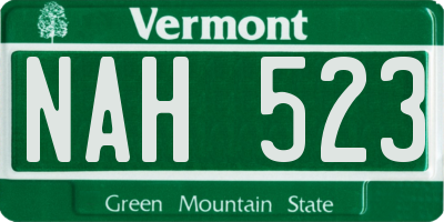 VT license plate NAH523