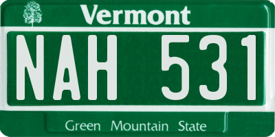 VT license plate NAH531