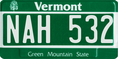 VT license plate NAH532