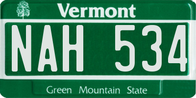 VT license plate NAH534