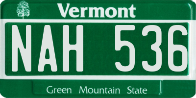 VT license plate NAH536